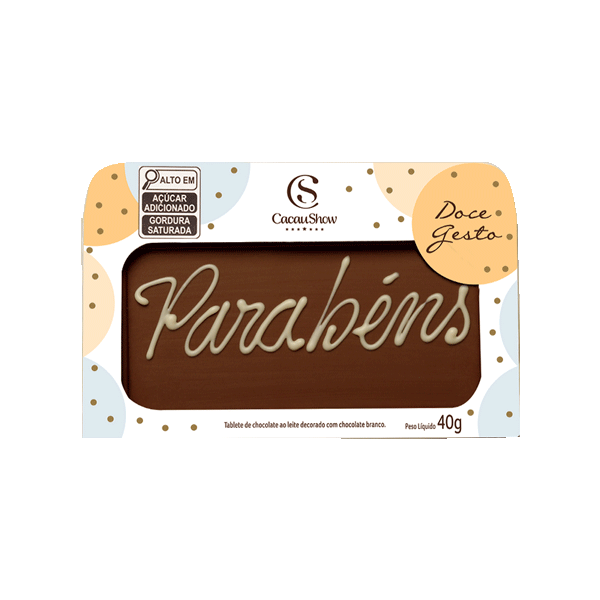 Tablete ao Leite Chocoarte Parabéns 40g