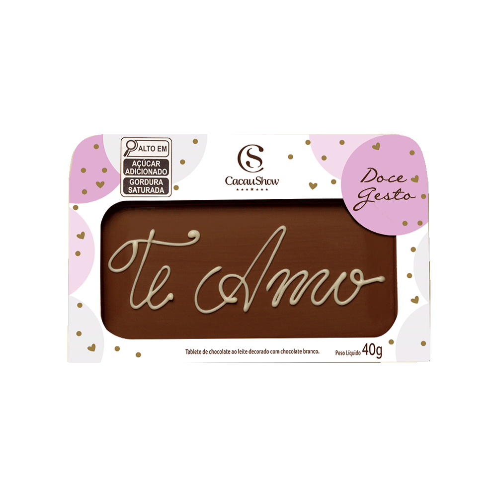 Tablete ao Leite Chocoarte Te Amo 40g