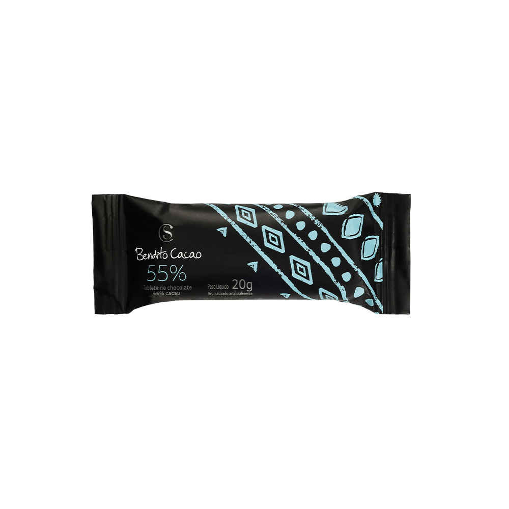 Tablete Bendito Cacao de Chocolate 55% Cacau 20g