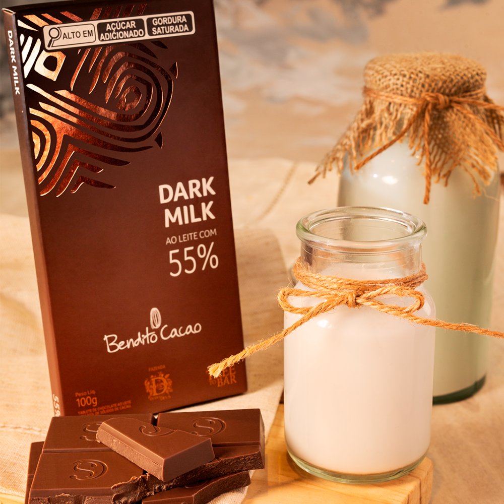 Tablete Dark Milk de Chocolate 55% Cacau 100g - Imagem 2