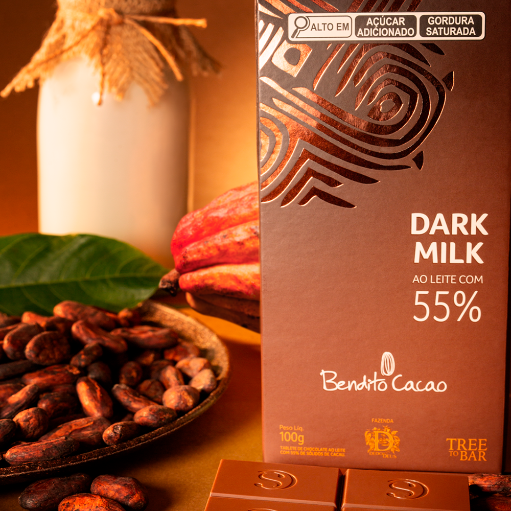 Tablete Dark Milk de Chocolate 55% Cacau 100g - Imagem 3