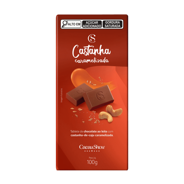Tablete ao Leite com Castanha de Caju 100g