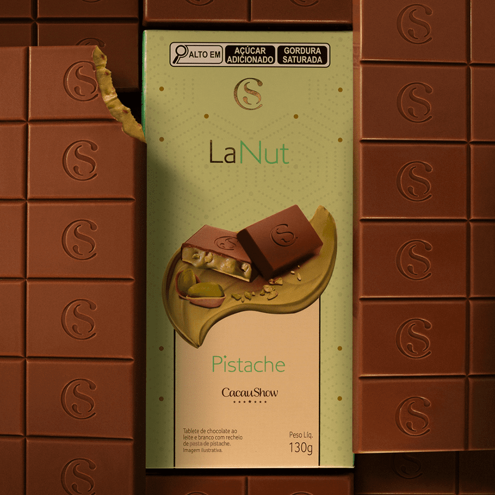 Tablete LaNut ao Leite e Branco Pistache 130g - Imagem 2