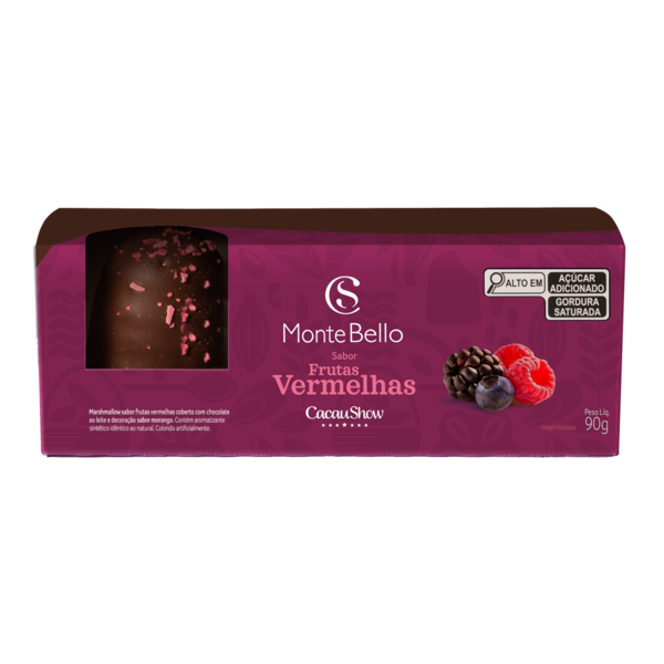 Marshmallow MonteBello Frutas Vermelhas 90g