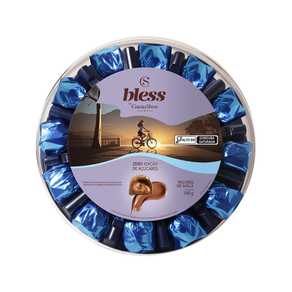 Caixa de Bombom Bless Zero Adição de Açúcar Avelã 160g