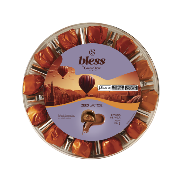 Caixa de Bombom Bless Zero Lactose Avelã 160g