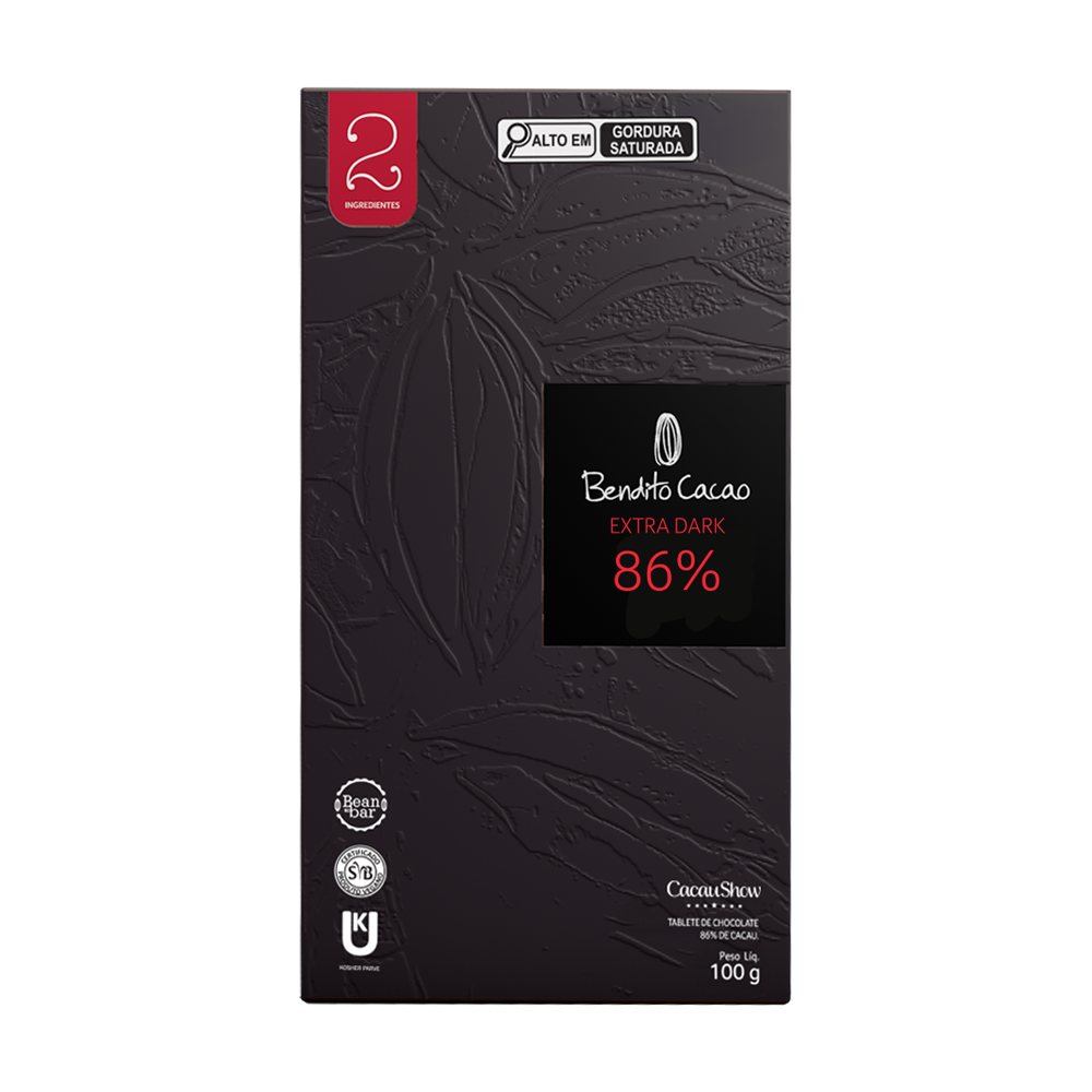 Tablete Bendito Cacao de Chocolate 86% Cacau 100g