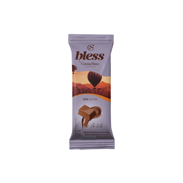 Tablete Bless Zero Lactose ao Leite 20g