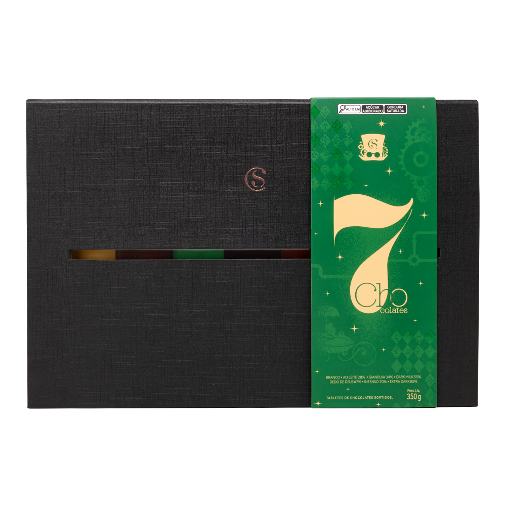 Caixa de Tabletinhos 7 Chocolates 350g