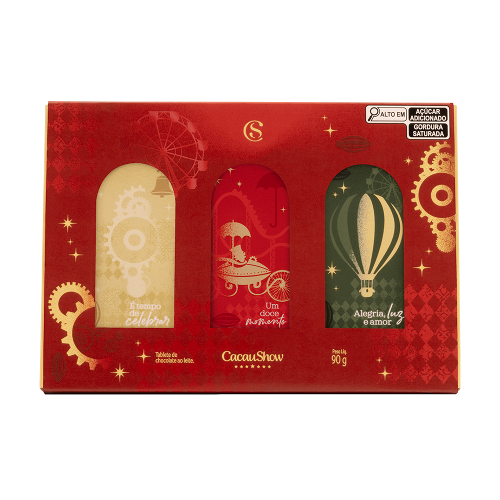 Caixa de Tabletes ao Leite de Natal 90g