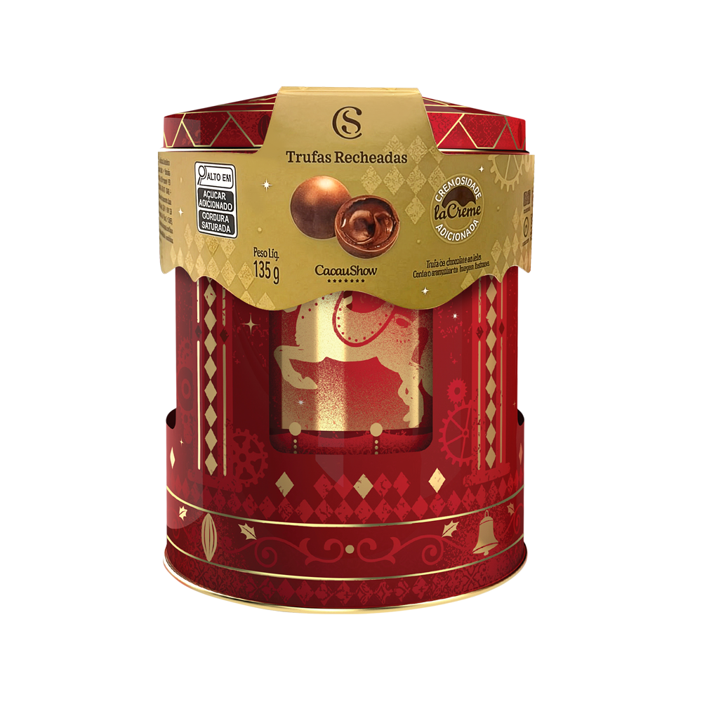 Lata Trufas laCreme ao Leite Carrossel de Natal 135g