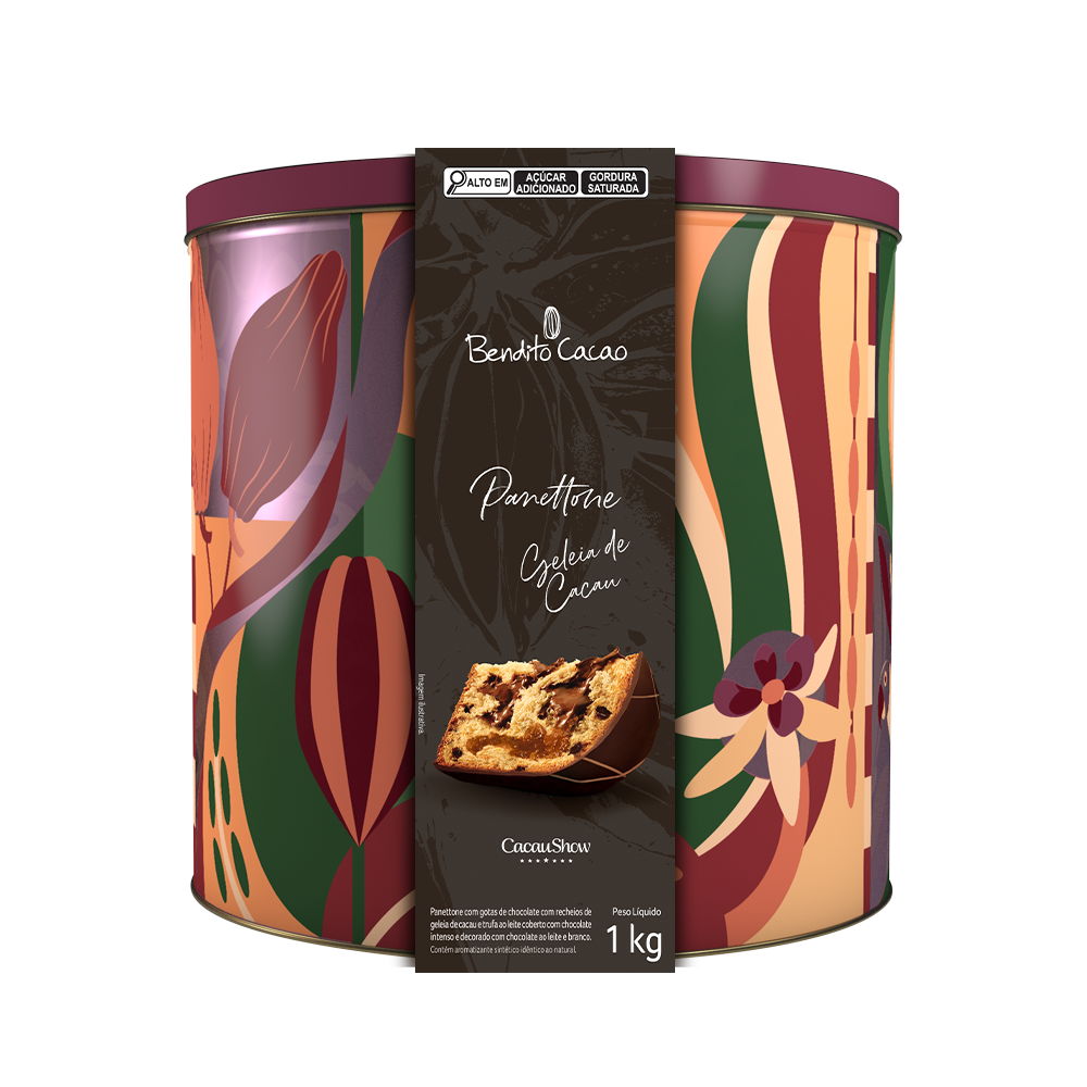 Panetone Bendito Cacao Geleia de Cacau 1kg