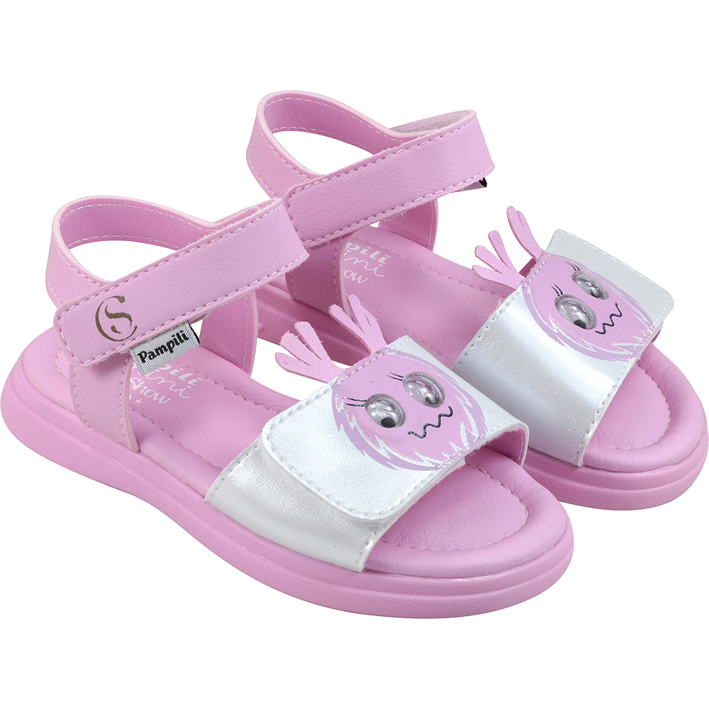 Sandália Infantil Pampili Chocomonstros Claudete Rosa
