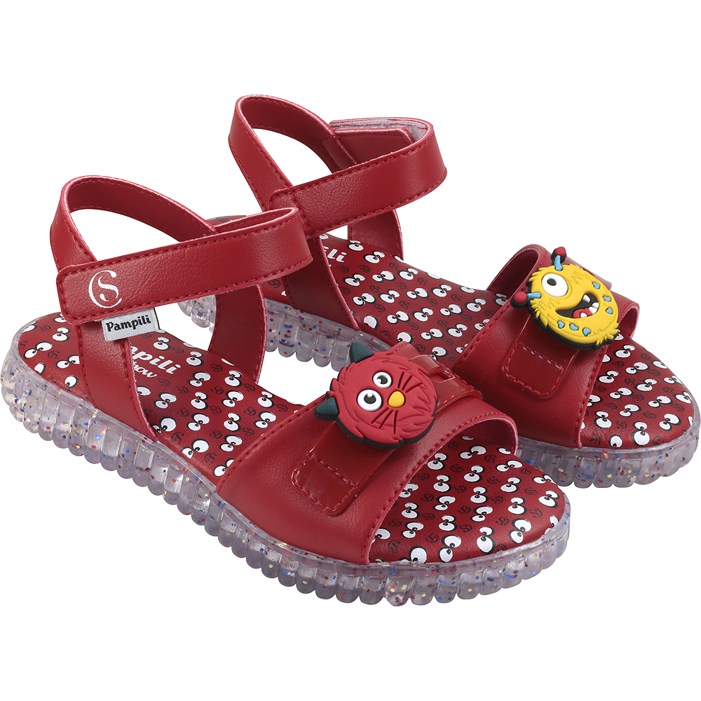 Sandália Infantil Pampili Chocomonstros Vermelha