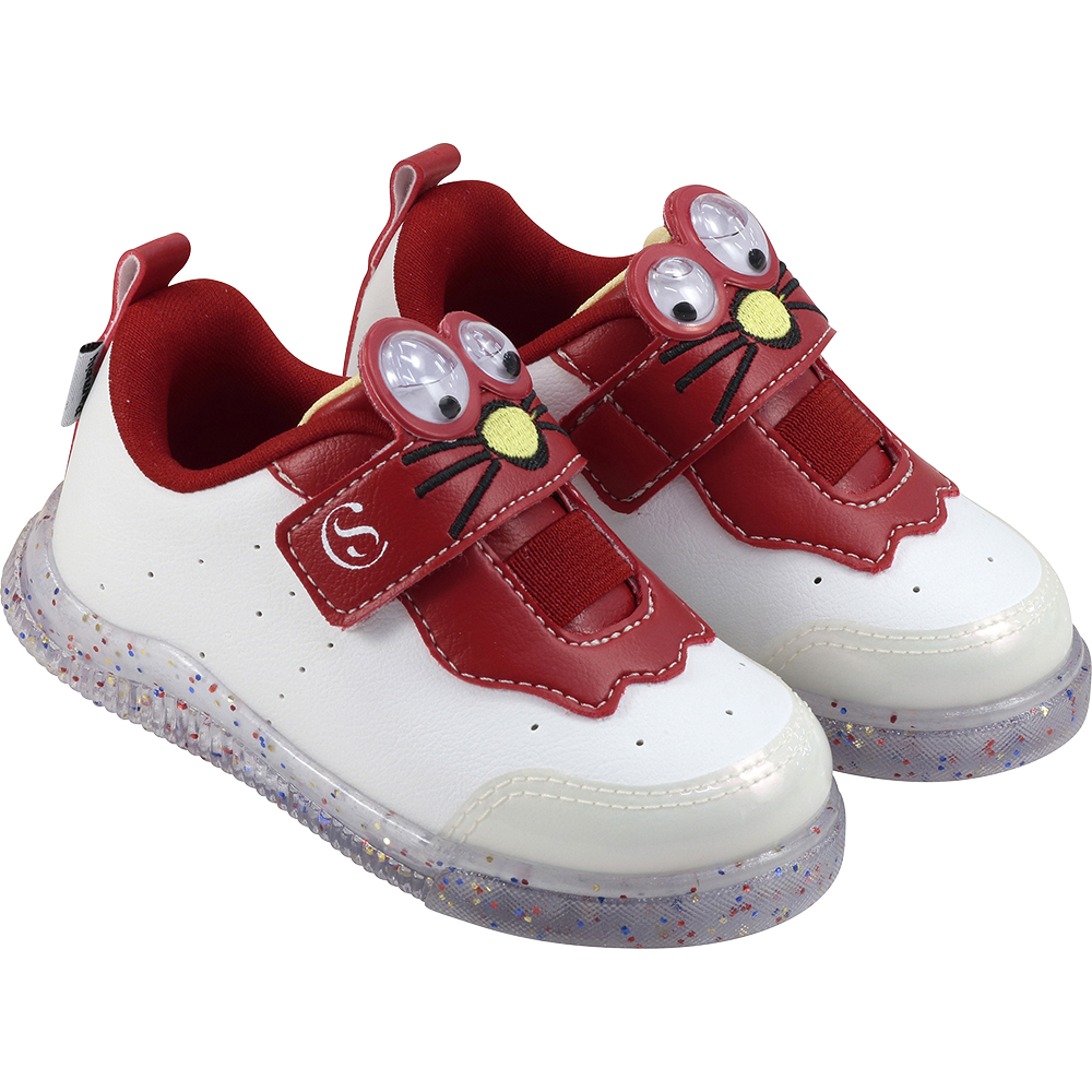 Tênis Infantil Pampili Chocomonstros Filó Branco